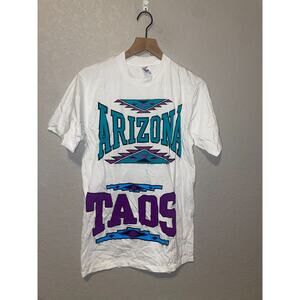 Vintage Misprint Shirt Arizona Taos Las Vegas Sample White Medium OOAK Tee